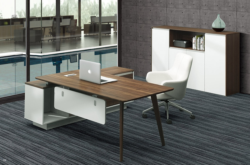 現代時尚簡約板式老板經理辦公桌椅辦公臺大班臺寫字臺定制