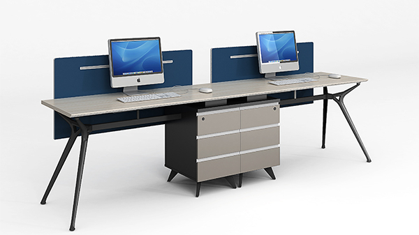 現代時尚簡約開放式兩人組合屏風隔斷辦公桌